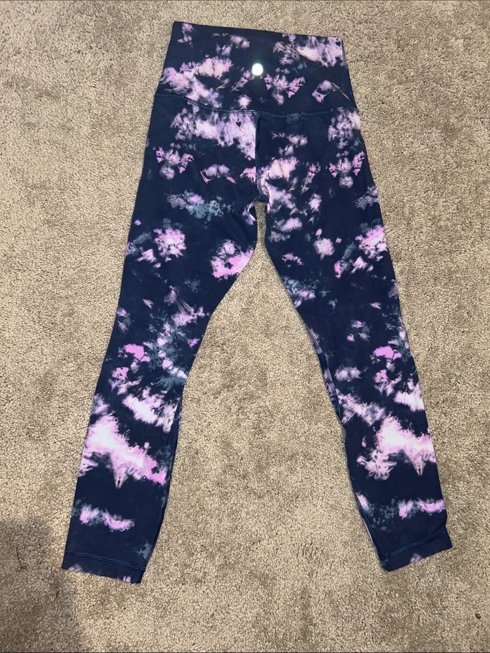 lululemon athletica Navy and Purple Tie-Dye Leggings
